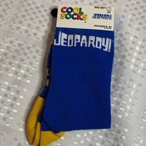 Jeopardy! Blue and Yellow women’s socks, size 5-10.